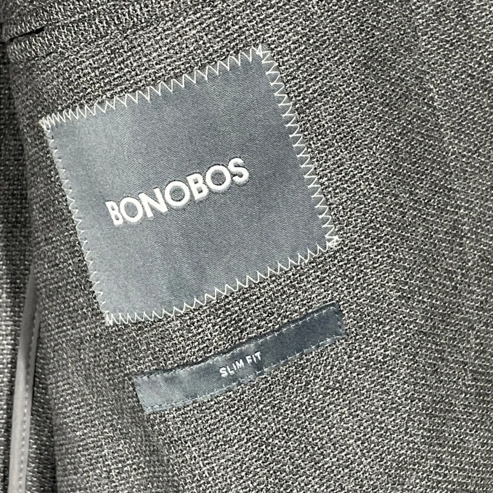 Bonobos Slim Fit Grey Vitale Barberis Canonico Wool Blazer 42R Unlined